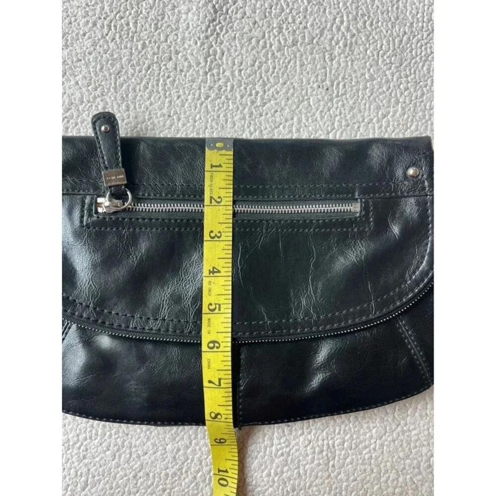 Vintage 90s Nine West Black Leather Clutch Bag